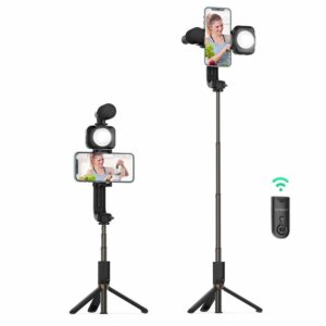 Stabilni tripod za telefone z LED, mikrofonom in daljincem BlitzWolf BW-STB1 - slika 1