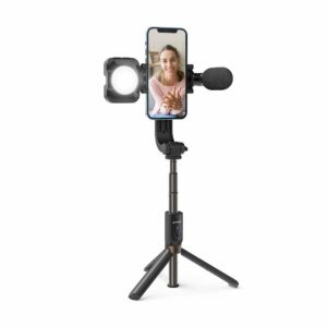 Stabilni tripod za telefone z LED, mikrofonom in daljincem BlitzWolf BW-STB1 - slika 2