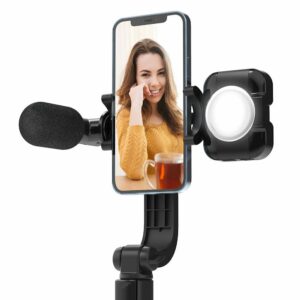 Stabilni tripod za telefone z LED, mikrofonom in daljincem BlitzWolf BW-STB1 - slika 4